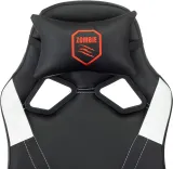 Кресло игровое Zombie 50 черный/белый эко.кожа крестов. пластик