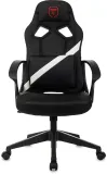 Кресло игровое Zombie 300 черный/белый эко.кожа крестов. пластик