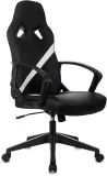 Кресло игровое Zombie 300 черный/белый эко.кожа крестов. пластик