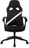 Кресло игровое Zombie 300 черный/белый эко.кожа крестов. пластик