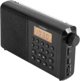 Радиоприемник портативный Hyundai H-PSR115 черный USB microSD