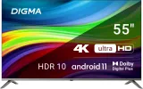 Телевизор LED Digma 55" DM-LED55UBB41 Android TV Frameless Metal темно-серебристый/серебристый 4K Ultra HD 60Hz DVB-T DVB-T2 DVB-C DVB-S DVB-S2 USB WiFi Smart TV