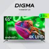 Телевизор LED Digma 65" DM-LED65UBB41 Android TV Frameless Metal темно-серебристый/серебристый 4K Ultra HD 60Hz DVB-T DVB-T2 DVB-C DVB-S DVB-S2 USB WiFi Smart TV