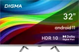 Телевизор LED Digma 32" DM-LED32SBB39 Android TV Frameless Metal темно-серебристый/серебристый HD 60Hz DVB-T DVB-T2 DVB-C DVB-S DVB-S2 USB WiFi Smart TV