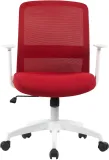Кресло Cactus CS-WMC333-RD темно-красный сиденье темно-красный сетка/ткань низк.спин. крестов. пластик пластик белый