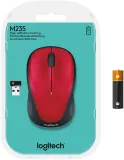 Мышь Logitech M235 красный/черный оптическая (1000dpi) беспроводная USB для ноутбука (2but)