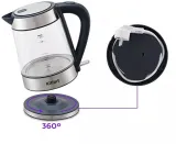 Чайник электрический Kitfort КТ-6680 1.7л. 2200Вт нержавеющая сталь/черный корпус: пластик/стекло
