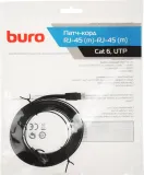 Патч-корд Buro Flat 10Гбит/с UTP 4 пары cat.6 Cu molded 3м черный RJ-45 (m)-RJ-45 (m) (BU-C6-FLAT-3M-B)