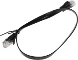 Патч-корд Buro Flat 10Гбит/с UTP 4 пары cat.6 Cu molded 0.5м черный RJ-45 (m)-RJ-45 (m) (BU-C6-FLAT-0.5M-B)