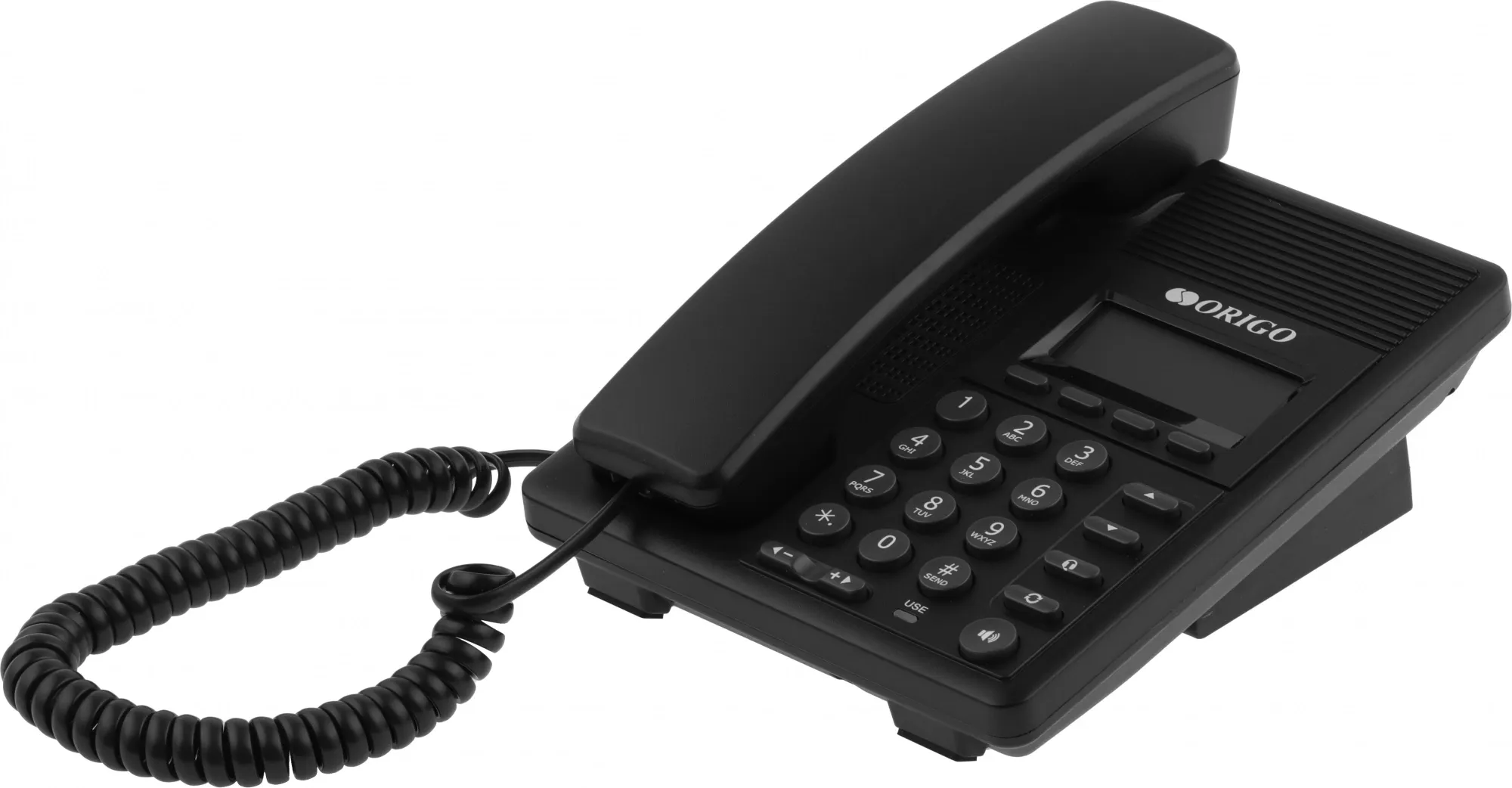 Телефон ORIGO IP-телефон с монохромным дисплеем 2.3”, 100Base-TX WAN PoE, 100Base-TX LAN, без адаптера питания
