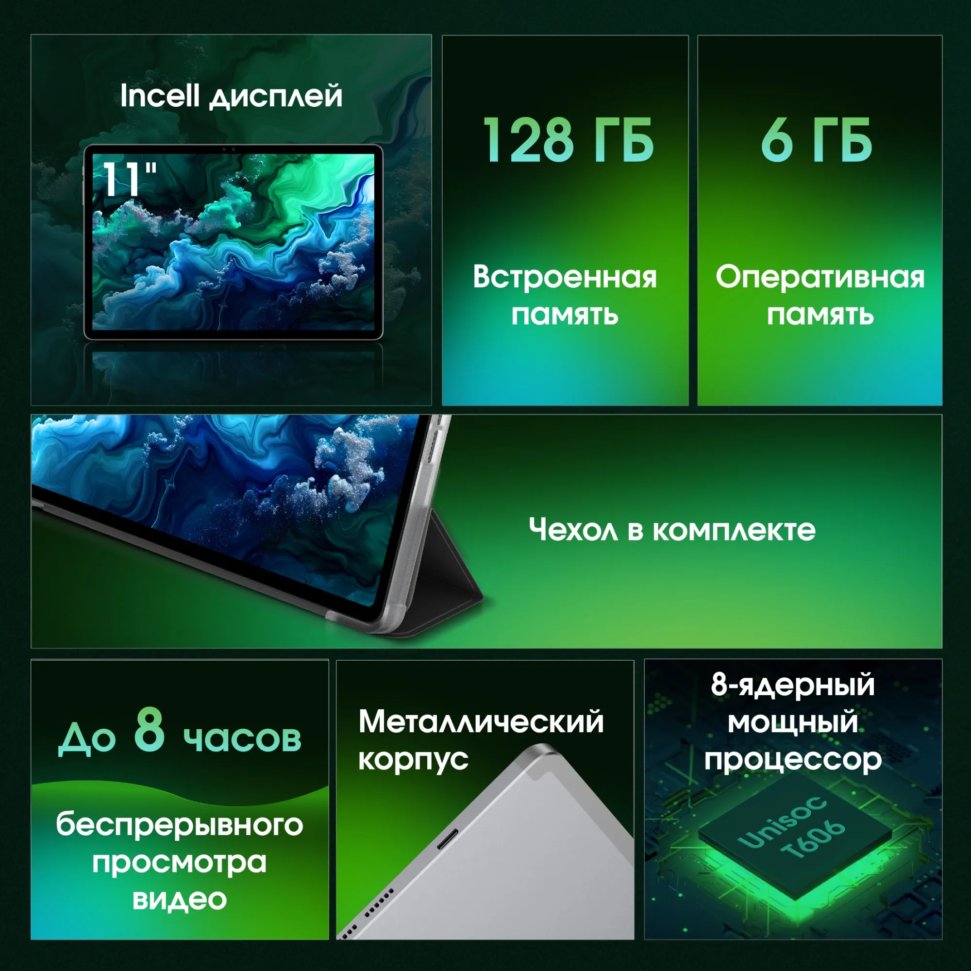 Планшет Digma Pro Quantum T606 (1.6) 8C RAM6Gb ROM128Gb 11" In-Cell 1280x800 4G 2Sim Android 14 серый 13Mpix 5Mpix BT WiFi microSD 2Tb 7000mAh