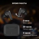 Гарнитура вкладыши Hyundai H-EP203 черный беспроводные bluetooth в ушной раковине (HEP203B)