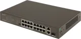 Коммутатор Tenda TEF1118P-16-150W (L2) 16x100Мбит/с 2x1Гбит/с 1SFP 16PoE 130W неуправляемый