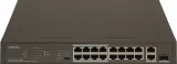 Коммутатор Tenda TEF1118P-16-150W (L2) 16x100Мбит/с 2x1Гбит/с 1SFP 16PoE 130W неуправляемый