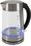 Чайник электрический Hyundai HYK-G7405 1.7л. 2200Вт черный/серебристый корпус: стекло