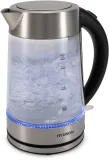 Чайник электрический Hyundai HYK-G7405 1.7л. 2200Вт черный/серебристый корпус: стекло