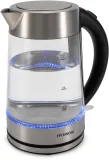 Чайник электрический Hyundai HYK-G7405 1.7л. 2200Вт черный/серебристый корпус: стекло