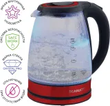 Чайник электрический Scarlett SC-EK27G85 1.8л. 1800Вт красный/черный корпус: стекло