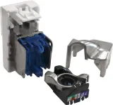 Вставка Mosaic 22.5x45, RJ-45 STP, кат.6, со шторкой и увеличенным окном маркировки, белая