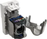 Вставка Mosaic 22.5x45, RJ-45 STP, кат.6, со шторкой и увеличенным окном маркировки, белая