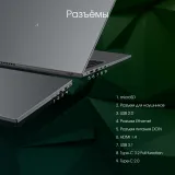 Ноутбук Digma Pro Fortis M Core i5 1334U 16Gb SSD512Gb Intel Iris Xe graphics 14.1" IPS FHD (1920x1080) Windows 11 Pro grey WiFi BT Cam 4000mAh (DN14P5-ADXW04)