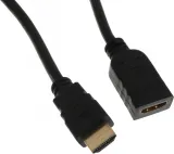 Кабель-удлинитель аудио-видео Buro HDMI (m)/HDMI (f) 1.5м. позолоч.конт. черный (BU-HDMI2.0-EXTND-1.5M)