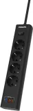 Сетевой фильтр Philips CHP4346BA/51 2м (4 розетки) черный (коробка)