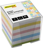 Блок для записей бумажный Silwerhof Daily Стандарт 90x90x90мм 80г/м2 ассорти 5цв.в упак. в подставке