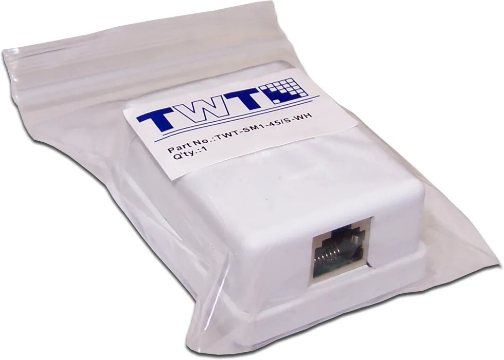 Настенная розетка, 1 порт RJ-45 категории 5е, STP, белая
