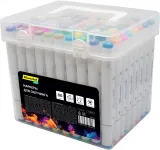 Набор маркеров для скетчинга Silwerhof Idea двойной пиш. наконечник 1-7мм 80цв. (80шт.) пластиковая коробка