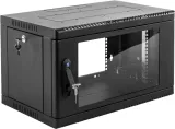 Шкаф ЦМО Шкаф телекоммуникационный настенный сварной 6U (600  350) съёмные стенки, дверь стекло, чёрный