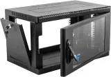 Шкаф ЦМО Шкаф телекоммуникационный настенный сварной 6U (600  350) съёмные стенки, дверь стекло, чёрный