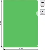 Папка-уголок Silwerhof Eco тисненый A4 пластик 0.12мм зеленый