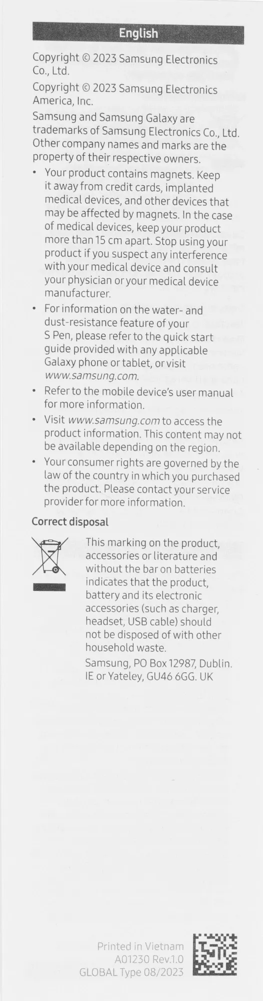Стилус Samsung S Pen для Samsung Galaxy Tab S9 FE/Tab S9 FE+ зеленый (EJ-PX510BGEGRU)