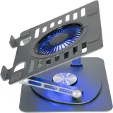 Подставка для ноутбука Digma D-NCP170-1xRGB110-360 17" 240x230x50мм 2xUSB 1x алюминий серый