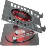 Подставка для ноутбука Digma D-NCP170-1xRGB110-360 17" 240x230x50мм 2xUSB 1x алюминий серый