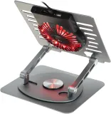 Подставка для ноутбука Digma D-NCP170-1xRGB110-360 17" 240x230x50мм 2xUSB 1x алюминий серый