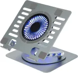 Подставка для ноутбука Digma D-NCP170-1xRGB110-360 17" 240x230x50мм 2xUSB 1x алюминий серый