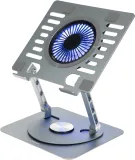 Подставка для ноутбука Digma D-NCP170-1xRGB110-360 17" 240x230x50мм 2xUSB 1x алюминий серый