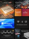 ПК Мини Chuwi AuBox Ryzen 7 8745HS (3.8) 32Gb SSD1Tb 780M Windows 11 Pro 2x2.5GbitEth WiFi BT 120W серебристый/черный