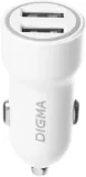 Автомобильное зар./устр. Digma DGC1С 12W 2.4A 2xUSB белый (DGC1C2LX22WH)