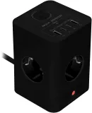 Сетевой удлинитель Buro BU-PTE4.1UC-B 1.5м (4 розетки) черный (пакет ПЭ)