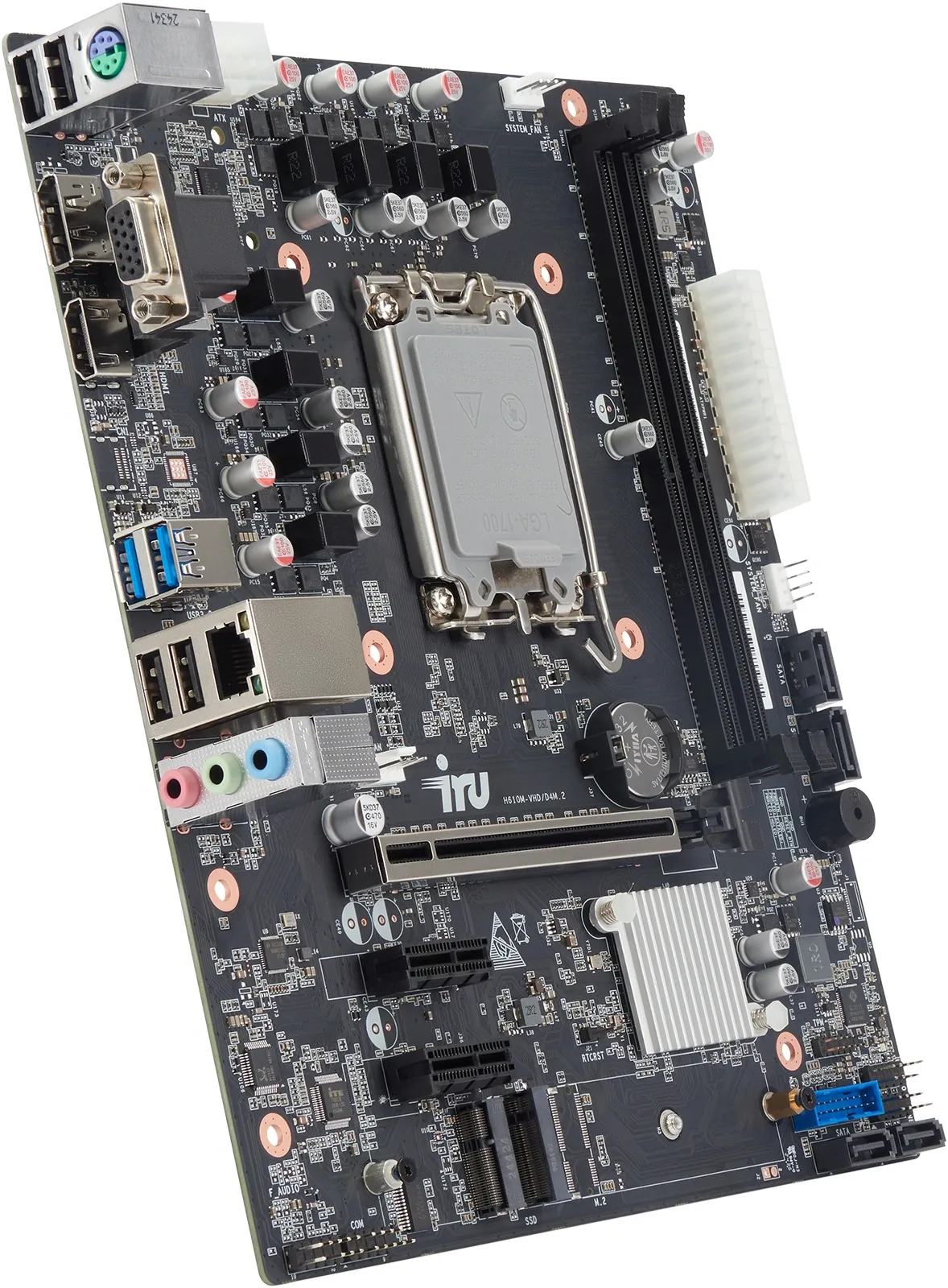 Материнская плата IRU H610M-VHD/D4M.2 Soc-1700 Intel H610 2xDDR4 mATX GbLAN+VGA+HDMI+DP