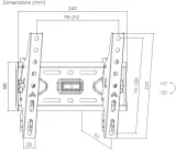 Кронштейн для телевизора Ultramounts UM844 черный 13"-43" макс.45кг настенный наклон