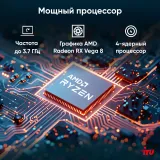 Неттоп IRU Planio 325 Ryzen 5 3500U (2.1) 8Gb SSD256Gb Vega 8 Windows 11 Pro GbitEth WiFi BT 65W черный (2105308)