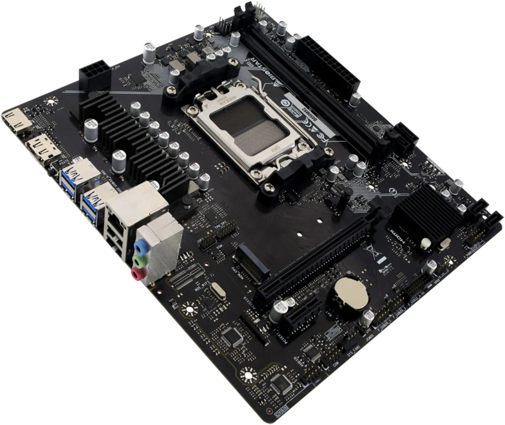 Материнская плата Biostar B650MS2-E SocketAM5 AMD B650 2xDDR5 mATX AC`97 8ch(7.1) 2.5Gg RAID+HDMI+DP