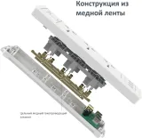 Сетевой фильтр Deli ET409 2м (2 розетки) белый (пакет ПЭ)