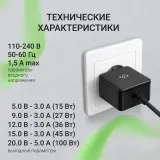 Блок питания Digma DM-U100-GAN автоматический 100W 5V-20V 3A от бытовой электросети