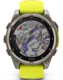Смарт-часы Garmin Fenix 8 47мм 1.3" AMOLED корп.серебристый рем.желтый (010-02906-21)