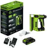 Степлер аккумуляторный Greenworks G24CS10 скобы тип 53: 6-14мм гвозди тип 47: 14мм